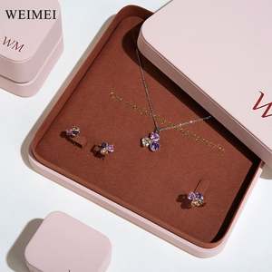 WEIMEI PU cuero joyero tapa y base anillo collar embalaje personalizable - Product Image 3