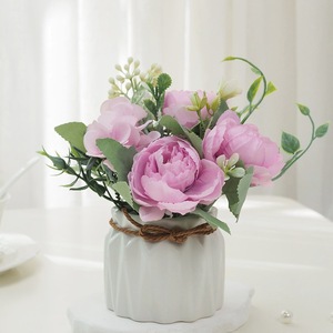 <b>Hydrangea</b> <b>Artificial</b> Flowers in Ceramic Pots for Festive Home Office Party Wedding Decorations-for Thanksgiving Christmas Easter - Product Image 6