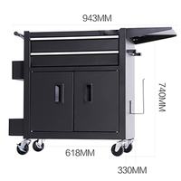 Poste de Travail Professionnel Premium pour Tatouage Repose-bras Fauteuil de Tatouage Tank Storm avec Cinq Tiroirs Chariot Roulant