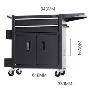 Stazione di Lavoro Professionale Premium per Tatuaggi, Sedia per Tatuaggi con Poggiabraccia, Carrello Modello Tank Storm con Cinque Cassetti - Product Image 2