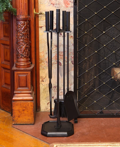 Set <strong>of</strong> <strong>4</strong> Stylish Fireplace Tools Sets Black Indoor Outdoor Fireplace Tool Set <strong>Hearth</strong> Accessories Home - Product Image 5