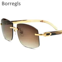 Borregls Buffalo Horn Brillen rahmen Herren Nylon Buffs Sonnenbrillen Luxus Randlose quadratische Brillen Damen Brillen 4189705