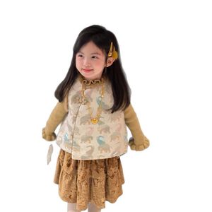 Chinese Style Baby Girls' Custom Dyeing Skirt New Year Traditional Clothing Pink Blue Brown Orange Sizes Available - Product Image 5