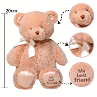 Boneka Beruang Teddy Desain Khusus, Boneka Hewan Lucu dan Lembut dengan Bordir, Mainan Boneka Hewan
