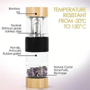 DAJI HYDRO 500ml Bouteille d'eau en cristal de pierres précieuses Infuseur à thé Logo personnalisé Boire directement pour l'eau bouillante de l'école du dos Applicable - Product Image 2