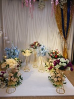 HY Décoration De Mariage Métal Cône Géométrique Fleur Piédestal Stand Table Grand Or Trompette Centres De Table Vase pour Table De Mariage