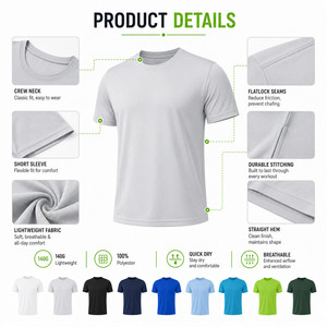 Custom Logo 140G Denim Unisex Sporty Performance T-<b>Shirt</b> <b>100</b>% <b>Polyester</b> Quick Dry Breathable Sports Gym Multi-Color S-4XL - Product Image 4