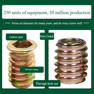 <span class=keywords><strong>Tuerca</strong></span> hexagonal interior <span class=keywords><strong>de</strong></span> tipo pasante, <span class=keywords><strong>tuerca</strong></span> <span class=keywords><strong>de</strong></span> diente exterior preincrustada oculta, conector <span class=keywords><strong>de</strong></span> muebles, herrajes, grado 4.8, color - Product Image 4