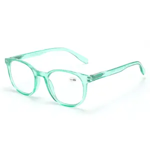 Hot selling newly designed ce transparent optical frame retro reading glasses with spring hinge