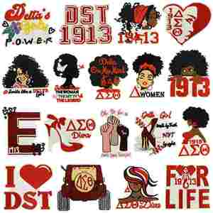 แพทช์ปักลาย Black Sister Delta AKA DST Sorority ขนาดใหญ่ สำหรับตกแต่งกระเป๋าและเสื้อผ้า - Product Image 6