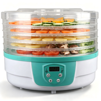 Déshydrateur alimentaire électrique BAIYI, vente directe d'usine, usage domestique, plastique, 5 plateaux, contrôle numérique, 250W, économe en énergie