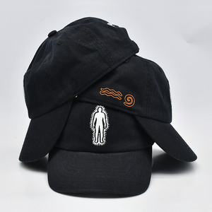 หมวกแก๊ปผ้าฝ้ายสีดำแบบเป็นมิตรกับสิ่งแวดล้อมสำหรับกิจกรรมกลางแจ้ง หมวกแก๊ปทรงพ่อ สีดำ หมวกแก๊ปทรงพ่อแบบยั่งยืน ขายส่ง - Product Image 6