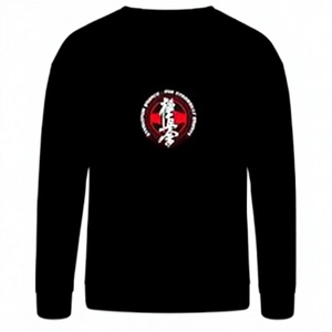 Sudadera de Karate Kyukushin Negra para Hombre con Logotipo Estampado en la Espalda, Manga Larga, 160g, Corte Regular, Camiseta de Algodón - Product Image 1