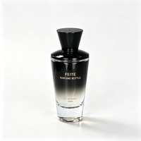 Flacon de parfum vide en verre de luxe 100 ml avec logo personnalisé, dégradé noir, flacon à sertir avec boîte