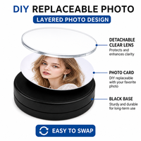 Porte-clés sonore avec lentille transparente, personnalisable avec photo couleur, accessoire rond imprimable