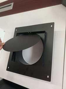 Cache de ventilation mural à capot pour siphon de sèche-linge - Capot d'évacuation en acier galvanisé avec amortisseur et grille pour ventilateur de salle de bain extérieur/<span class=keywords><strong>hotte</strong></span> aspirante - Product Image 3