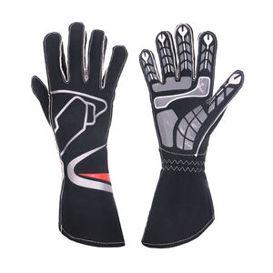Motorracehandschoenen met dubbele laag, hittebestendig, zwart, draagbaar, met koelend materiaal aan de achterkant en de handpalm. - Product Image 1