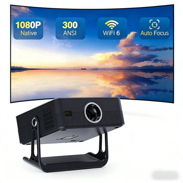K7 Android Smart Projector 300 ANSI Lumens Full HD 1080P 4K with Auto Focus for Home Theater Cinema