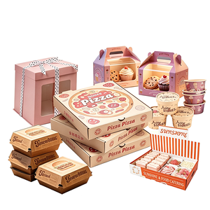 Boîte en carton personnalisée avec logo pour emballage de restauration rapide, pliable, pour frites, poulet, hamburgers, à emporter - Product Image 1