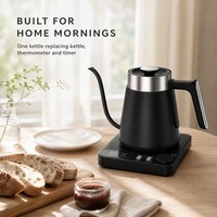 Bouilloire électrique à col de cygne personnalisable OEM/ODM avec logo, 1L, 1200W, 6 préréglages de température, pour la maison et la cuisine