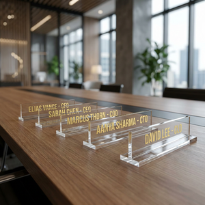 Placa <span class=keywords><strong>de</strong></span> acrílico con nombre para escritorio, placa con nombre para escritorio <span class=keywords><strong>de</strong></span> oficina, moderna - Product Image 3