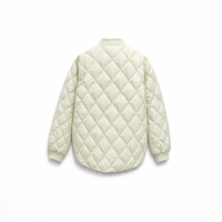 Veste matelassée pour femme - Manteau léger et chaud style bomber rembourré en losanges pour un usage quotidien décontracté, vêtements de bureau - Logo personnalisé
