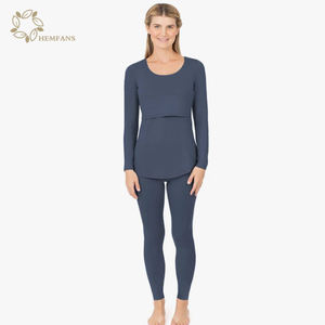 Pijama de Bambú para Dormir, Conjunto de Algodón Orgánico para <span class=keywords><strong>Lactancia</strong></span> Materna - Product Image 4