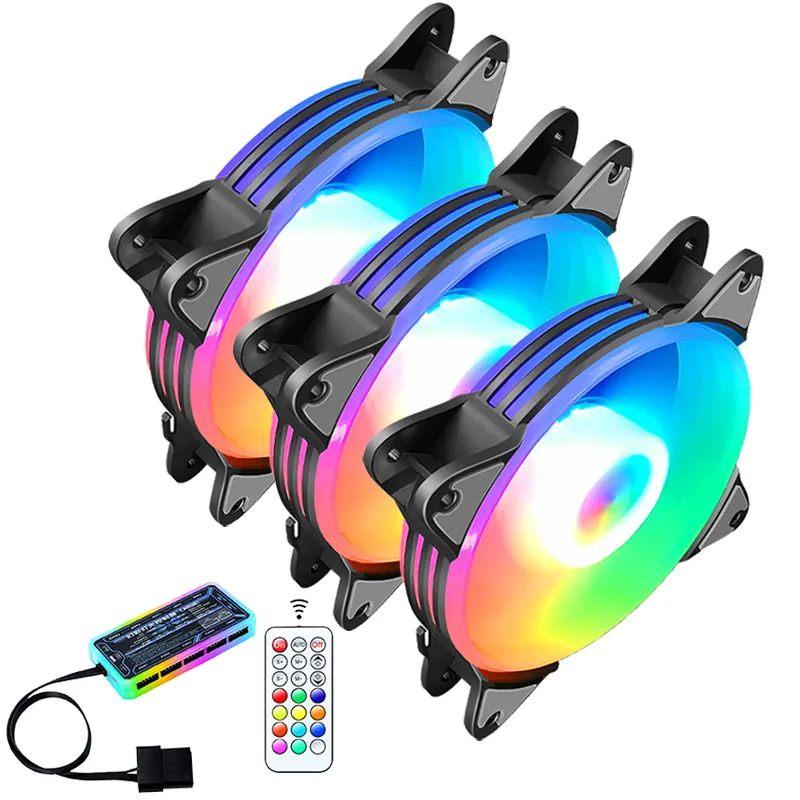 Gratis Monster Rgb Koelventilator 120Mm Pc Computer Case Fans Rainbow Led Light Fans & Cooling Voor Cpu Koeler gpu Rustige Hoge Luchtstroom