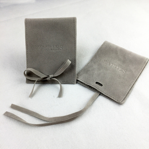 Luxury Mini Custom Logo <b>Printed</b> Velvet Gift Jewelry Bag Suede Envelope Earring Jewelry <b>Packaging</b> Pouch with Flap - Product Image 2