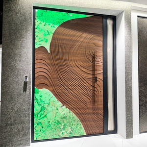 Porte d'entrée double en acier de luxe 2026 pour l'<span class=keywords><strong>extérieur</strong></span>, design moderne en bois pour maisons - Product Image 6