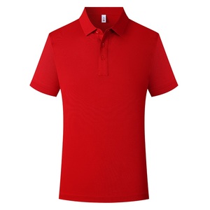 Polo de Manga Corta para Hombre, Color Rojo Sólido, Diseño con Botones, Largo Regular, Estilo Casual, Tejido Oxford de Algodón Transpirable - Product Image 1