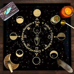 DaiRui Ensemble <span class=keywords><strong>de</strong></span> <span class=keywords><strong>tarot</strong></span> personnalisé en gros-Nappe en velours imprimé avec sacs <span class=keywords><strong>de</strong></span> rangement - Product Image 4