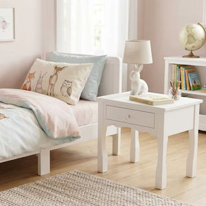 Classic White Wooden Bedroom Nightstand for Kids Room Decor with Single Drawer <b>Storage</b> <b>Small</b> Bedside Cabinet <b>Table</b> - Product Image 1