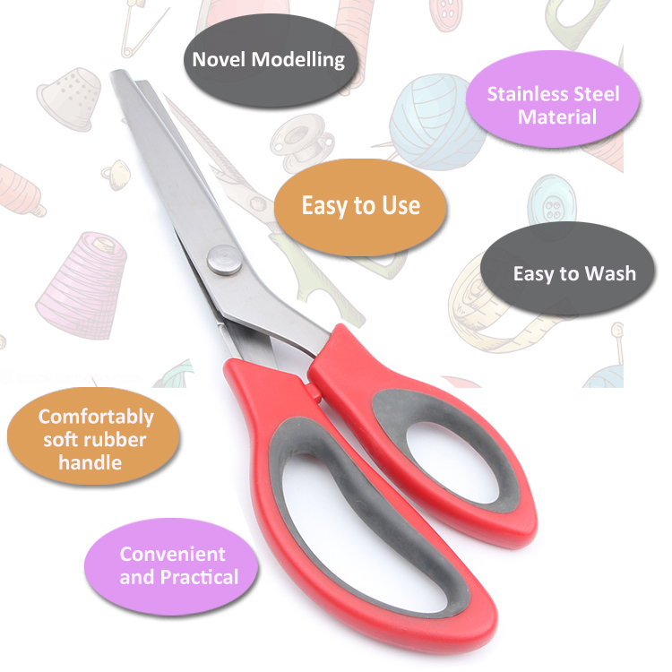 Serrated Stainless Steel Wave Cutting Cloth Sawtooth zigzag Sewing Tailor Scissor