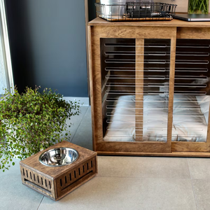 Cage à <span class=keywords><strong>chien</strong></span> moderne en bois avec panneau avant et <span class=keywords><strong>porte</strong></span> en acrylique avec loquet, niche intérieure pour <span class=keywords><strong>chien</strong></span> - Product Image 6