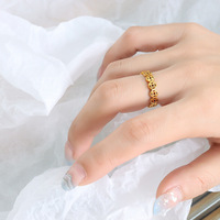 Vente en gros de pièces de monnaie rétro en acier inoxydable cuivre bague en forme plaqué or 18 carats bagues polies porte-bonheur bagues bijoux de mode