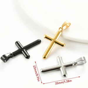 Collier classique avec petit pendentif croix pour femmes et hommes, en acier inoxydable, argent, or, noir, simple, religieux, chrétien, foi, prière, bijoux - Product Image 6