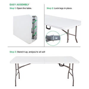 <span class=keywords><strong>Table</strong></span> blanche pliante en plastique au design moderne mobilier d'extérieur <span class=keywords><strong>table</strong></span> de <span class=keywords><strong>camping</strong></span> de <span class=keywords><strong>4</strong></span>/5/6/8 pieds mobilier d'extérieur - Product Image 6