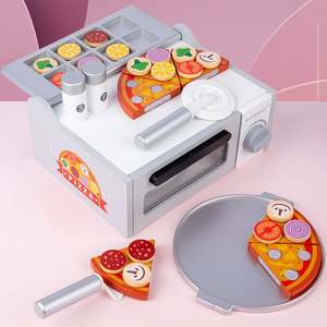 Horno de Pizza de Madera de Simulación para Niños, Cortador de Pizza, Juego de Cocina, Juguetes Educativos para la Primera Infancia, de 3 a 6 Años - Product Image 2