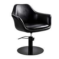 Chaise de coiffure de salon avec base ronde hydraulique et levier de pied, couleur bordeaux