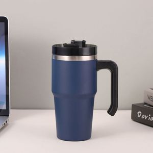Outdoor Barbecue <b>Tumbler</b> 20oz Stainless Steel Vacuum Insulated Car <b>Cup</b> <b>With</b> Handle <b>Straw</b> Splash Guard Lid - Product Image 6