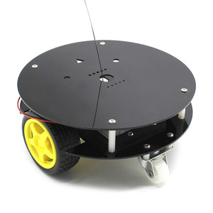 Kit de coche con control remoto, forma redonda negra, juguete educativo para niños, modelo de ensamblaje de ingeniería científica - Product Image 2