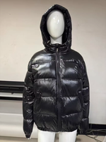 Service OEM en gros – Blouson bomber matelassé noir slim pour homme, col montant, en toile, haute qualité, style streetwear, idéal pour l'hiver
