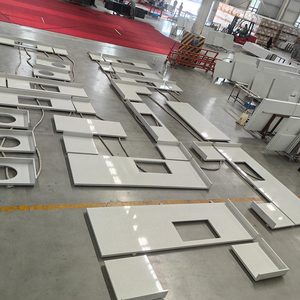 Comptoirs en quartz blanc neige Goldtop OEM luxueux 2005, design moderne de haute qualité pour hôtels, conception de modèle 3D, surface polie - Product Image 5