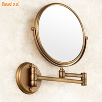 Beelee-Espejo de maquillaje M0188A para Hotel, de latón antiguo, montado en la pared, aumento de 8 pulgadas