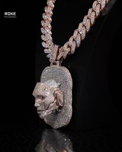 Colgante de Diamante de Laboratorio Personalizado, Oro de 9K-18K, Joyería Hip Hop con Certificado de Autenticidad, Corte Brillante Redondo - Product Image 1