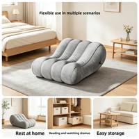 Canapé gonflable floqué InnerBloom, design moderne minimaliste, en forme de coin, pour chambre et extérieur