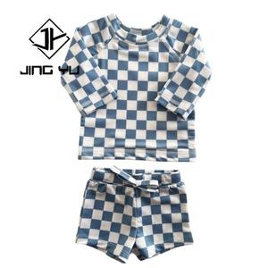 Traje de Baño para Bebé con Protección UV, Neopreno, Manga Larga, Pantalones Cortos Estampados, Traje de Baño Infantil de Dos Piezas - Product Image 5