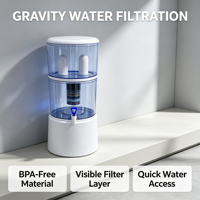 Système de filtration d'eau portable par gravité pour la maison avec lampe UV intégrée et purificateur d'eau auto-nettoyant à alimentation par gravité pour la consommation domestique