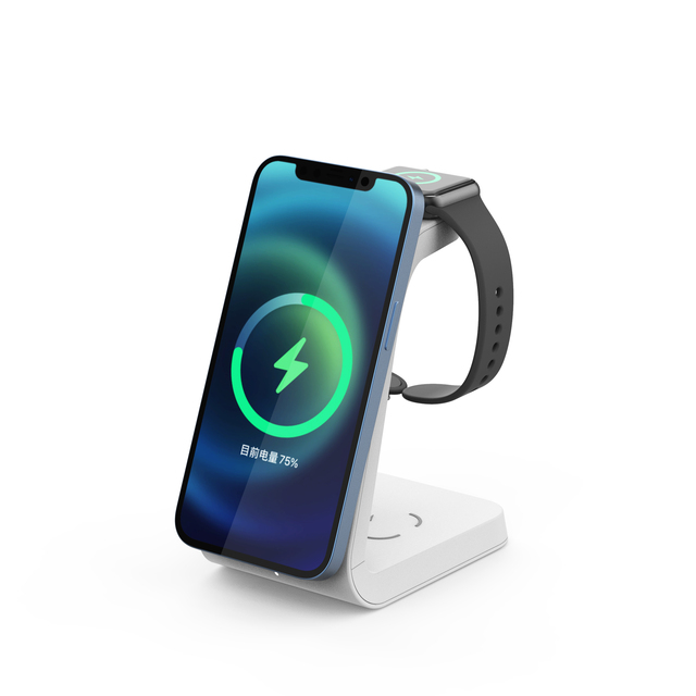 2023 Desktop 3 in 1 Multifunctional MFi Charging Dock Station Stand Magnetic Wireless Charger for iphone for Android for Iwatch